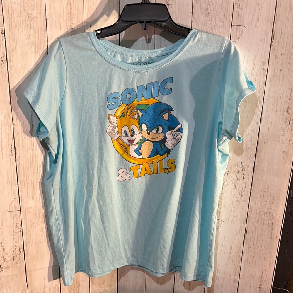 Sonic & Tails Light Blue Kids Shirt